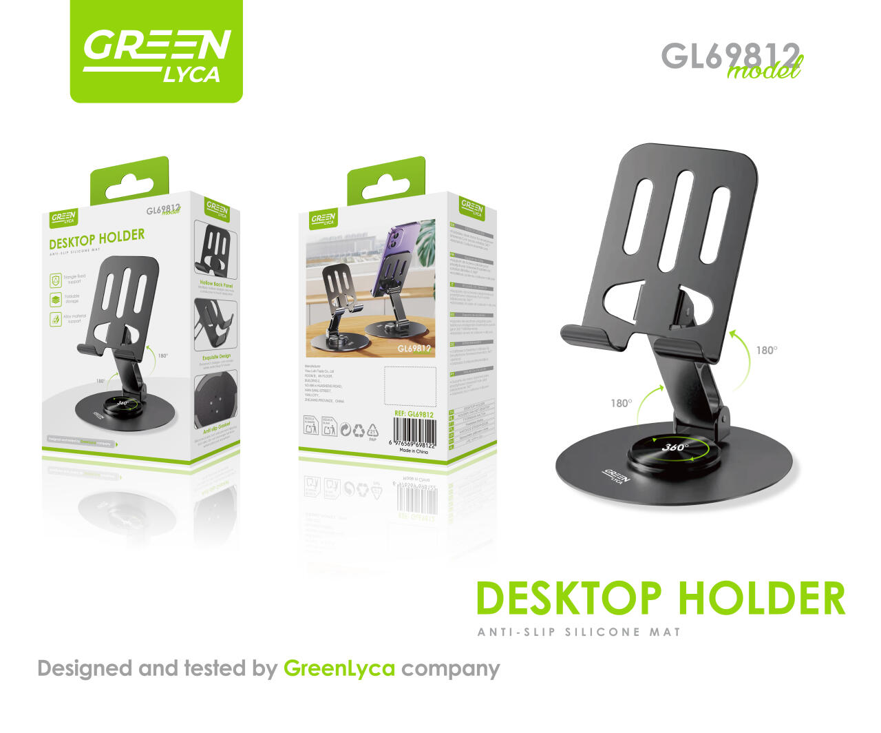 Soporte móvil para mesa 360° Green Lyca GL69812