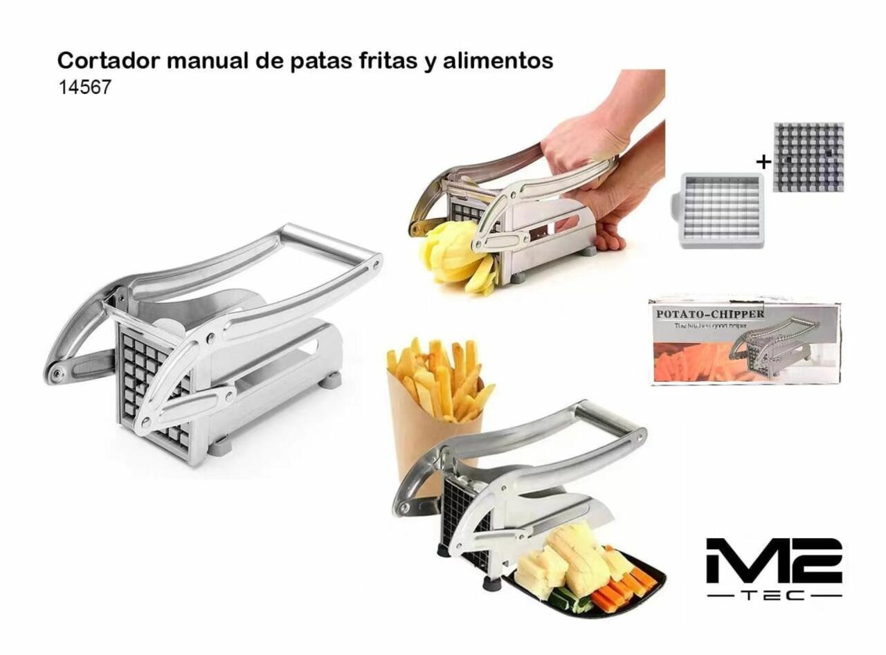 Cortador Manual de Papas Fritas y Alimentos