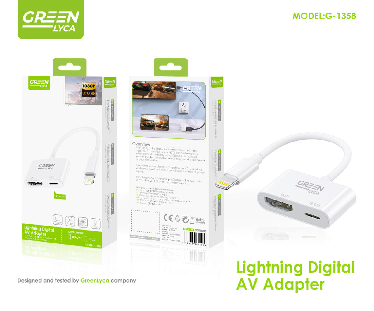 Adaptador Lightning a HDMI con carga simultánea.