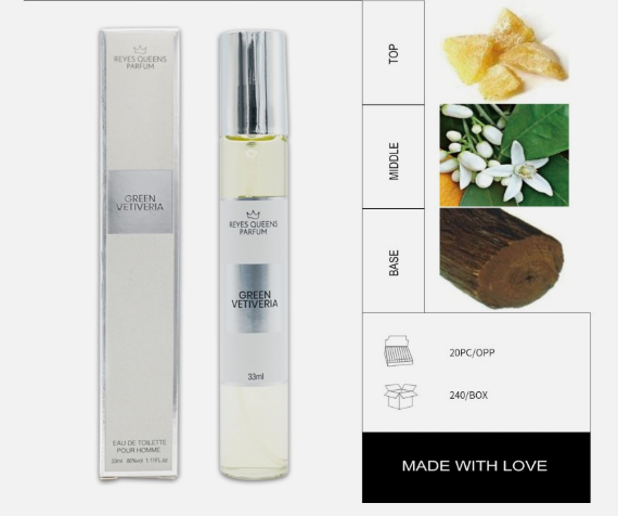 Perfume Eau de Toilette GREEN VERITERIA POUR HOMME 33ML – Naturaleza y elegancia en cada gota