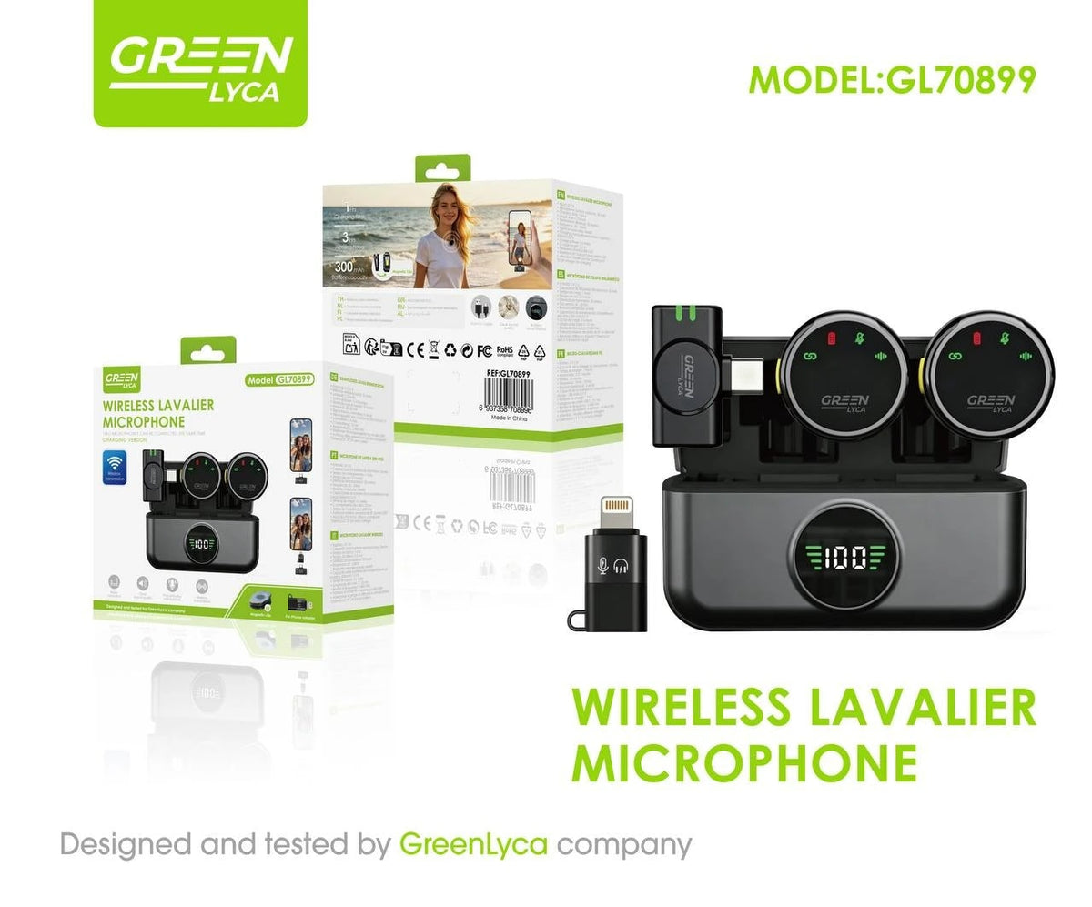 Micrófono Lavalier Inalámbrico Green Lyca GL70899