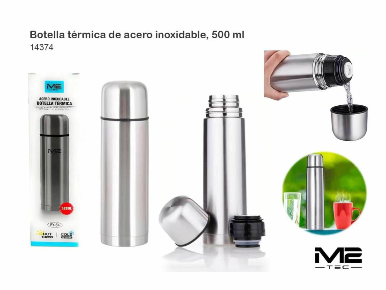 Botella Térmica de Acero Inoxidable 500 ml Resistente y Elegante