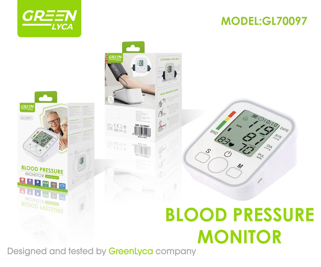 Tensiómetro de brazo digital con medición precisa, GL70097