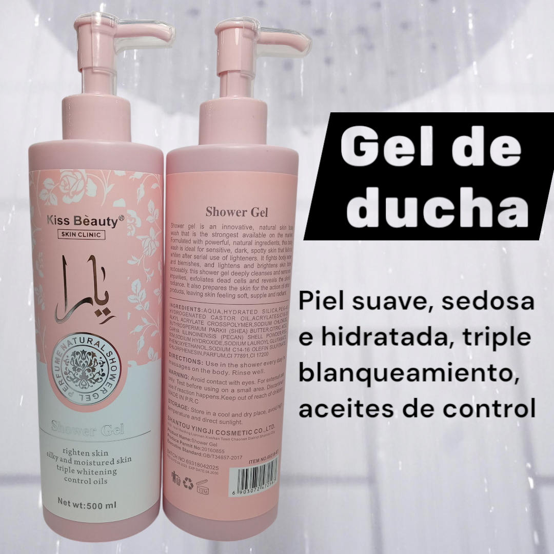 Gel de Ducha Kiss Beauty 500 ml (limpieza refrescante y natural)
