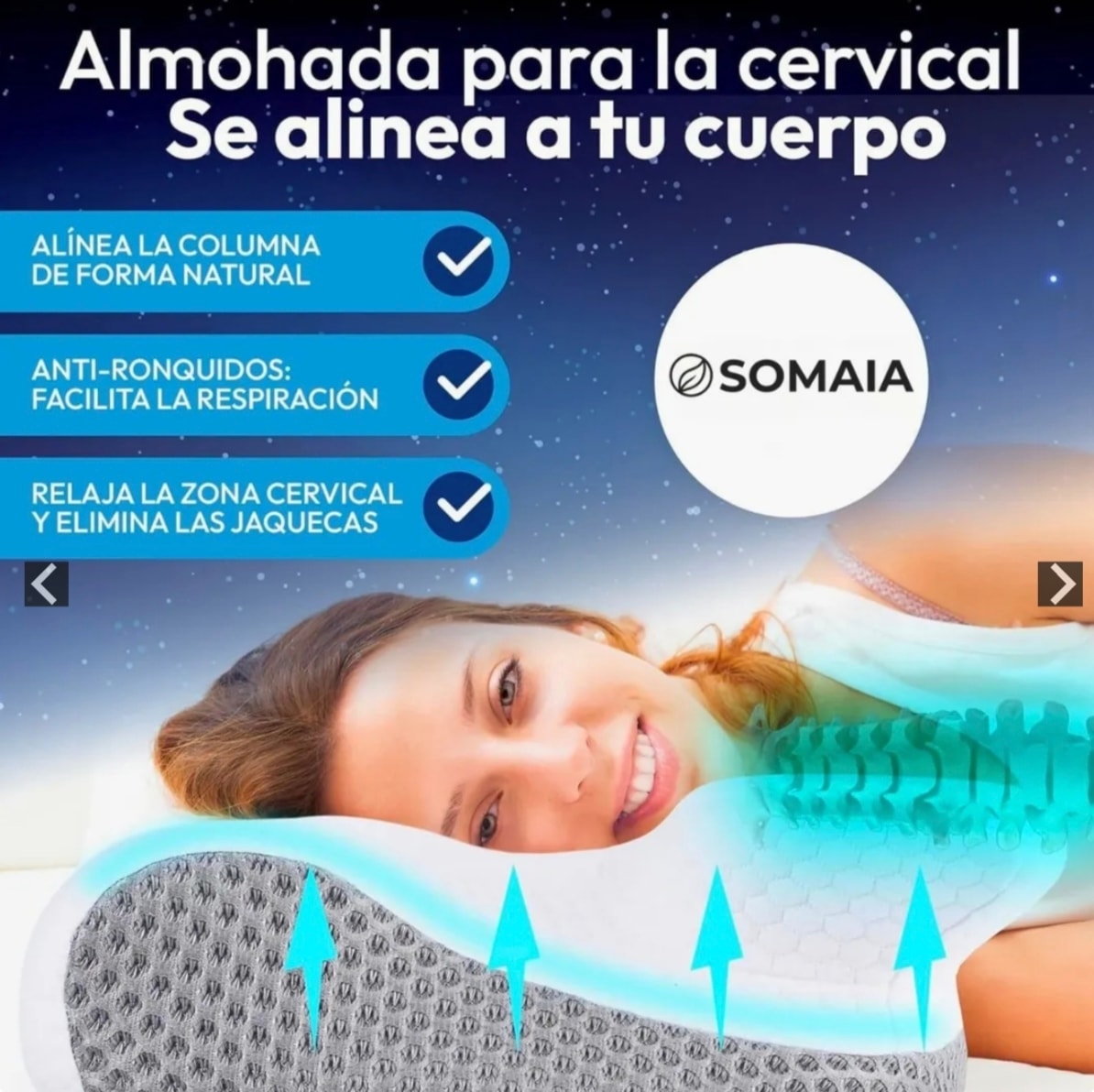 SomaiaSleep™ Almohada Cervical + Funda Gratis