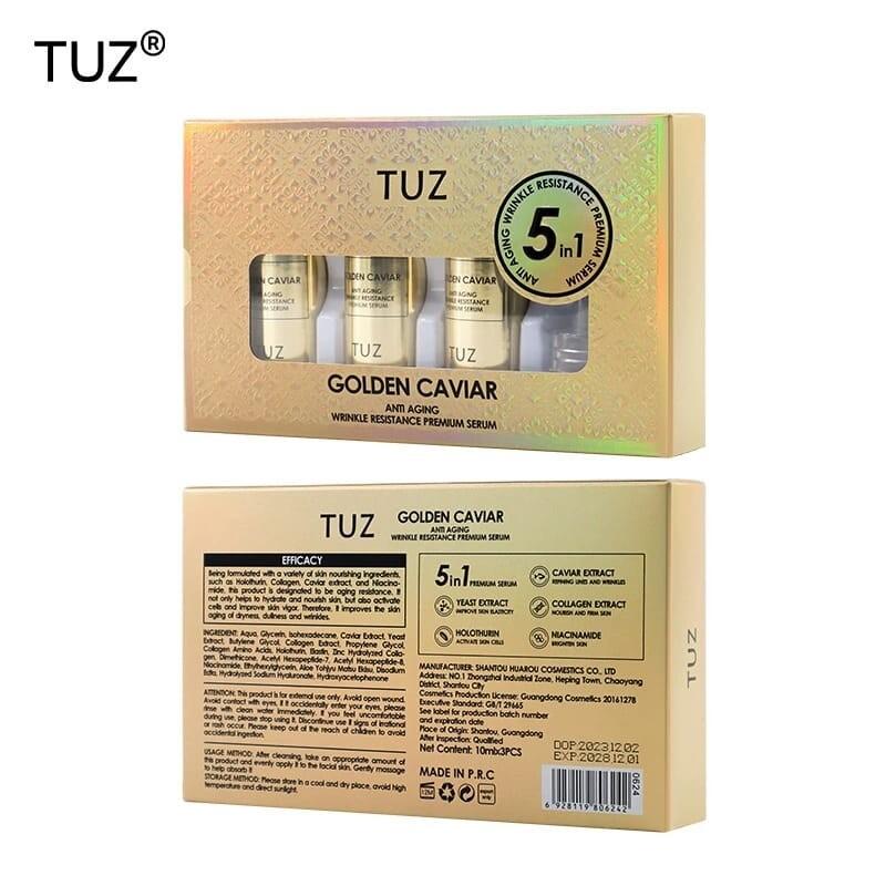 SÈRUM PREMIUM PER A LES ARRUGUES PERSISTENTS AMB EXTRACTE DE LLEVAT I CAVIAR 5 EN 1 3X10ML TUZ