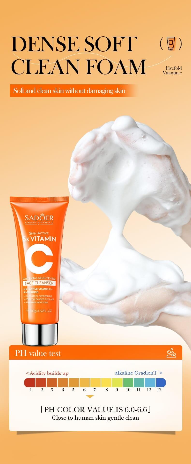 Limpiador Facial Blanqueador Iluminador con 5 Vitaminas C Intensas – 100ml