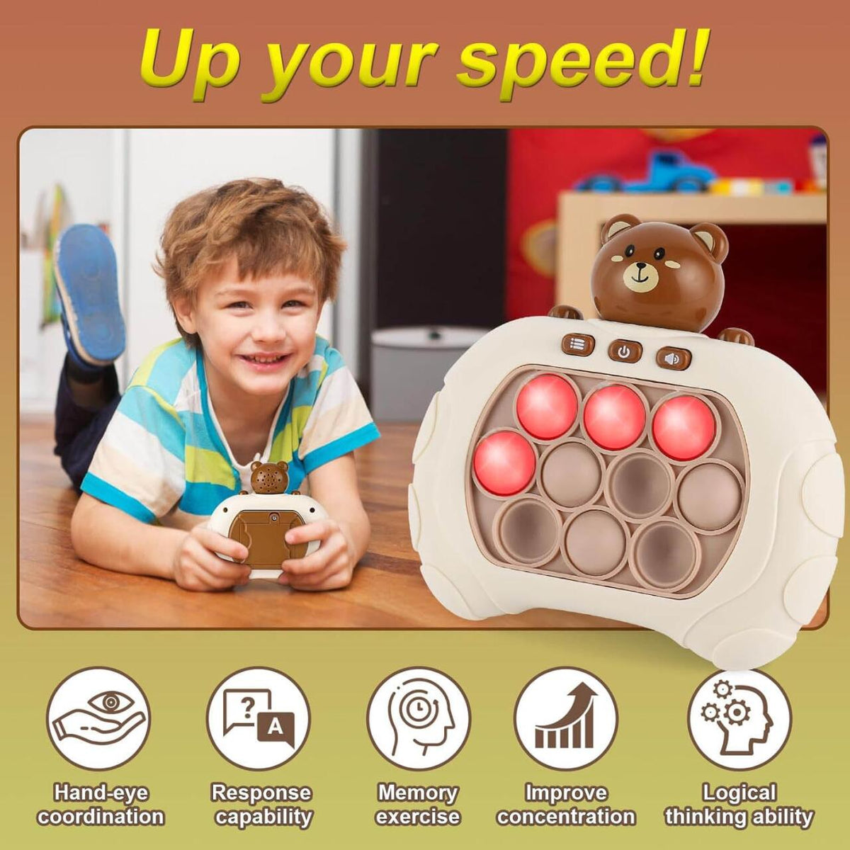 Juego De Memoria Pop It Up Antiestres Oso