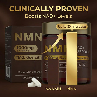 Cata-Kor Suplemento NMN - Suplemento NAD 4 en 1 con quercetina | TMG | Resveratrol - Alternativa NMNH -