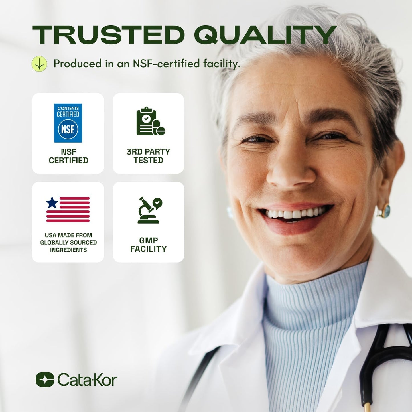 Cata-Kor Suplemento NMN - Suplemento NAD 4 en 1 con quercetina | TMG | Resveratrol - Alternativa NMNH -
