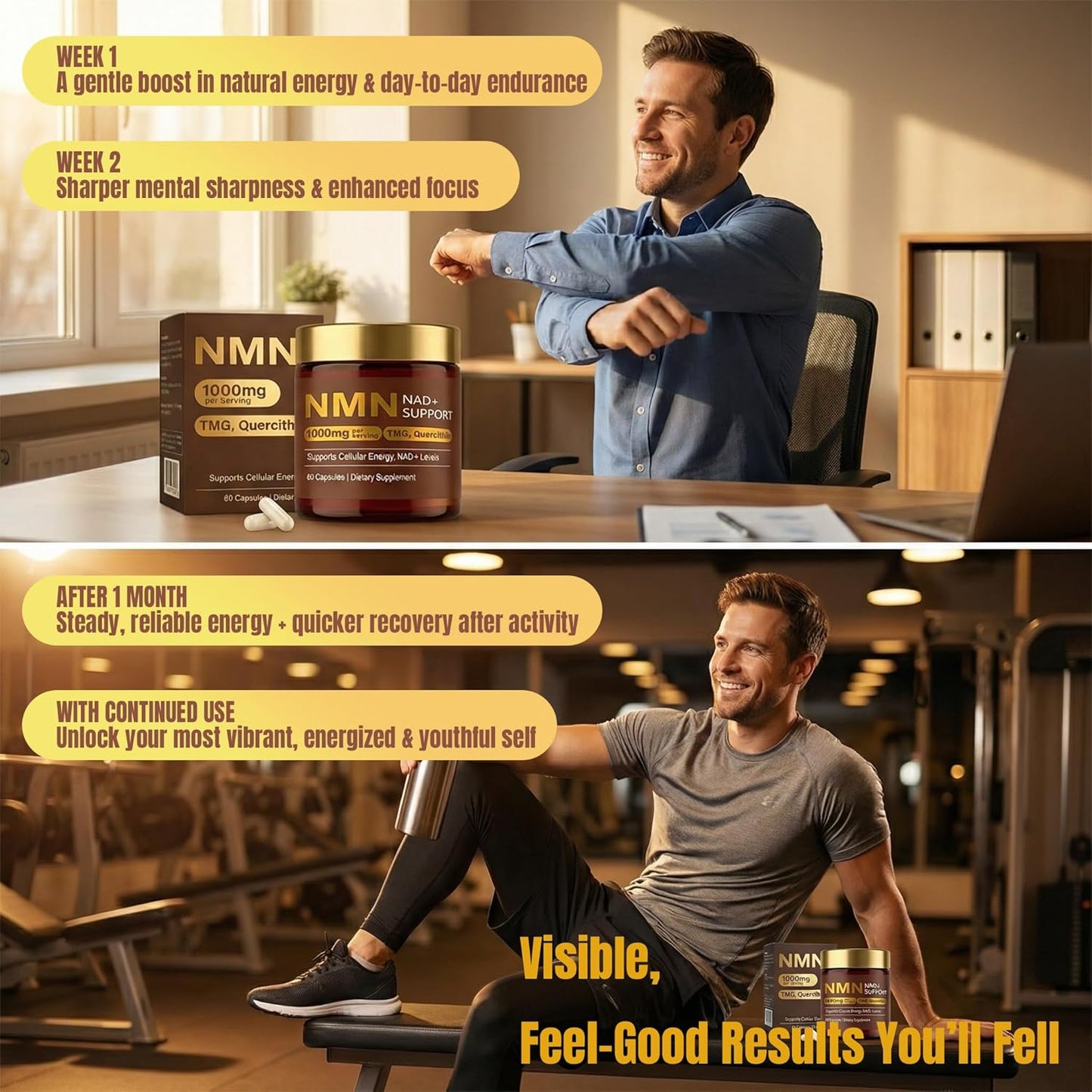 Cata-Kor Suplemento NMN - Suplemento NAD 4 en 1 con quercetina | TMG | Resveratrol - Alternativa NMNH -