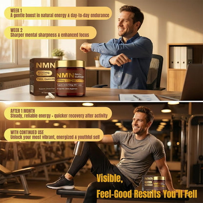 Cata-Kor Suplemento NMN - Suplemento NAD 4 en 1 con quercetina | TMG | Resveratrol - Alternativa NMNH -