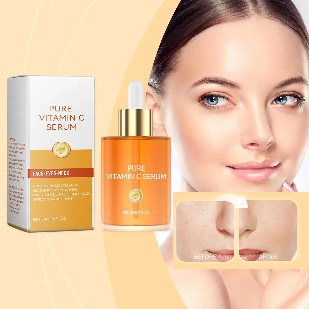 Sérum de Vitamina C Pura OUHOE (30ml) ROSTRO-OJOS-CUELLO 30ML. OUHOE