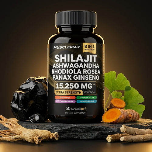 Shilajit + Ashwagandha + Rhodiola Rosea + Panax Ginseng – Suplemento Natural Energizante 60 Cápsulas