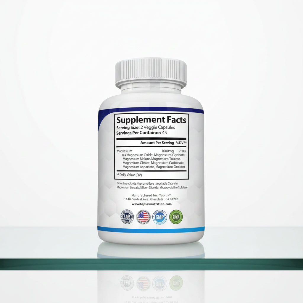 Toplux Magnesium Complex 8 Essential Magnesium Supplement 1000mg