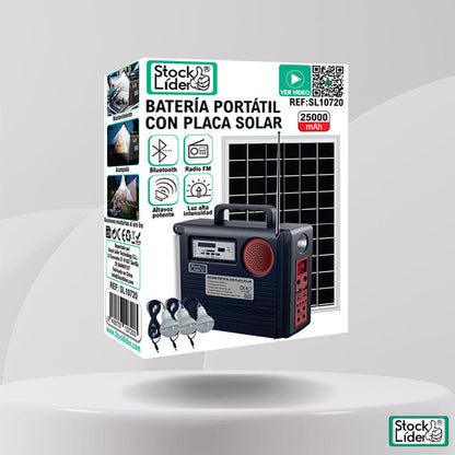 Batería portátil con placa solar