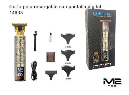 Cortapelo Recargable con Pantalla Digital 1 mm · 2 mm · 3 mm