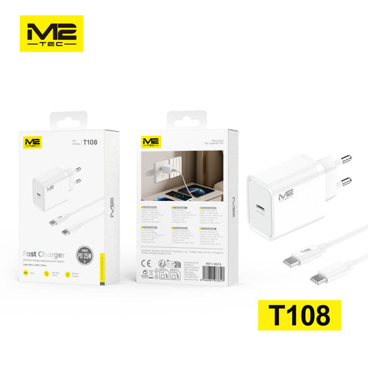 Cargador Pd Usb-c, 25 W, Con Cable Usb-c A Usb-c 100cm, M2tec