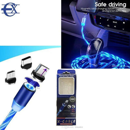 Cable Usb Con Luz, Iman 3 En 1