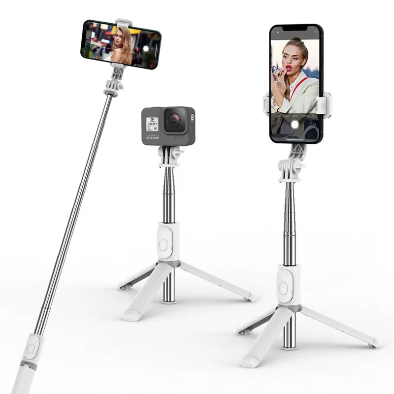 Palo selfie Q02 extensible con soporte estable.