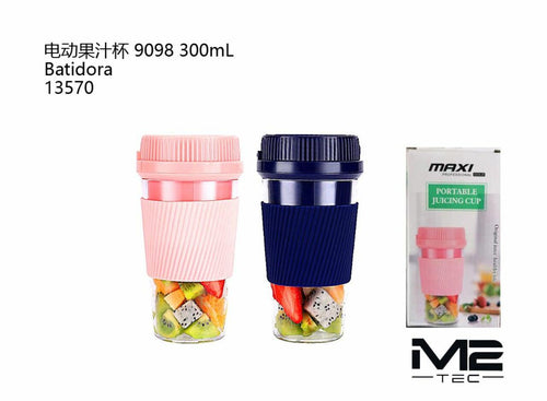 Batidora Portátil 300 ml Rosa y Azul Compacta y Moderna