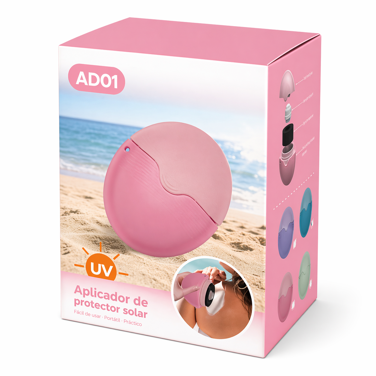 Aplicador portátil de protector solar - Aplicador de esponja rellenable para protector solar,