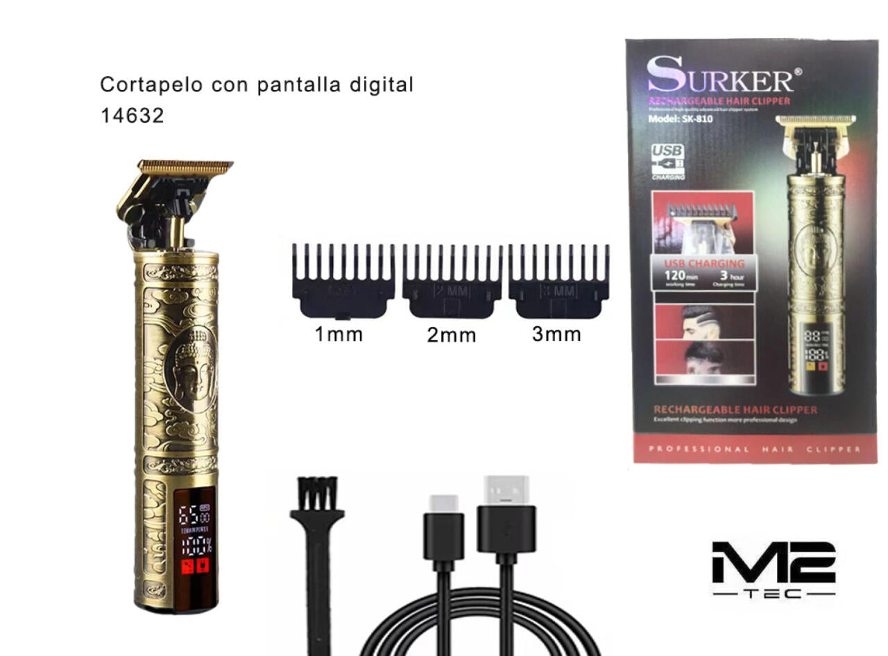 Cortapelos Eléctrico SK-810 Profesional con Pantalla LED