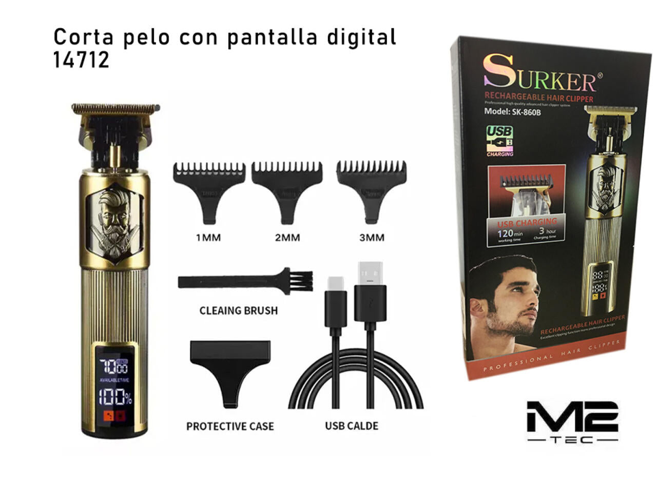 Cortadora de Pelo Surker SK-860A USB Profesional