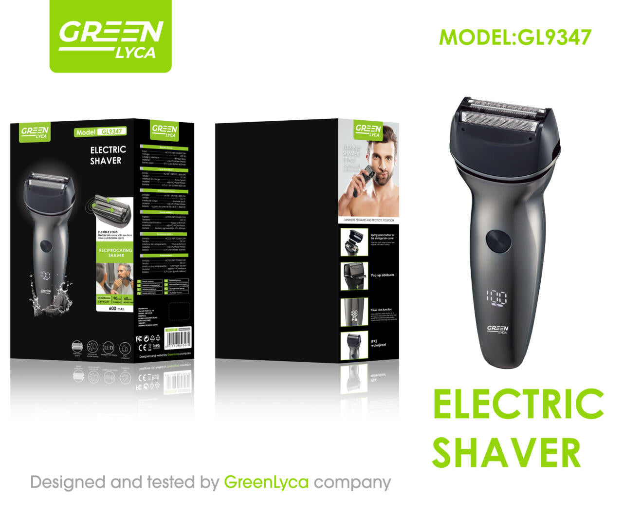 Rasuradora Eléctrica Flexive Foils 600mAh – Afeitado Preciso, Suave y Profesional