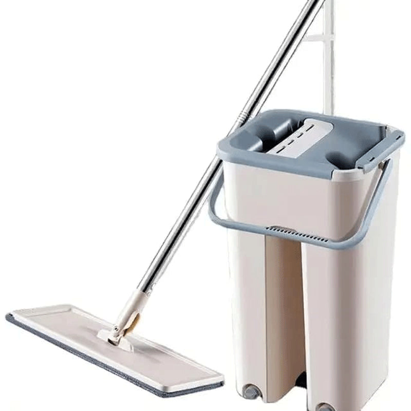 Fregona con cubo autoescurrible con 3 trapos
