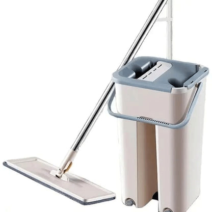 Fregona con cubo autoescurrible con 3 trapos