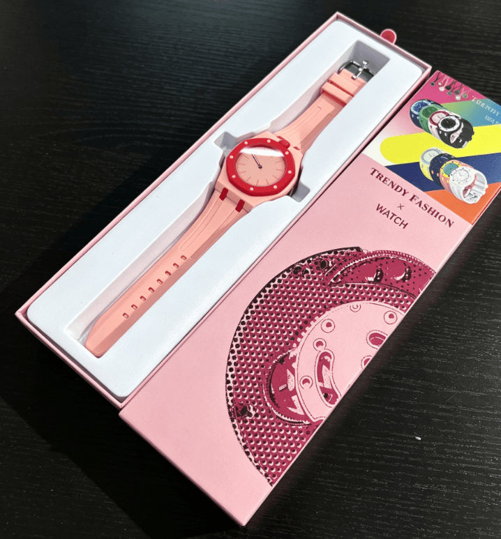 Relojes de Pulsera Casuales de Silicona- Rojo