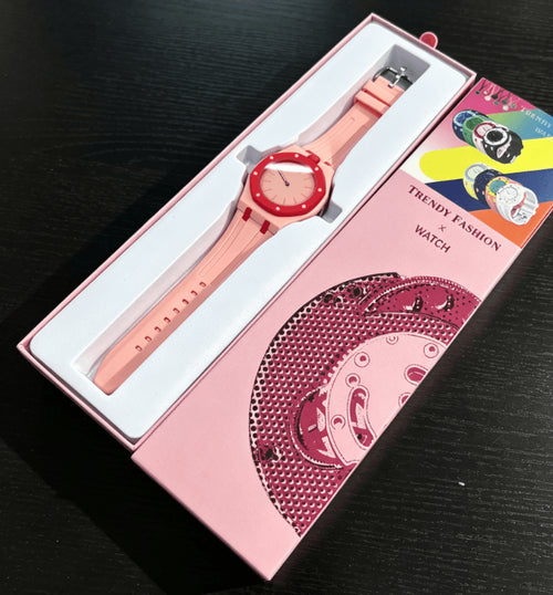 Relojes de Pulsera Casuales de Silicona- Rojo