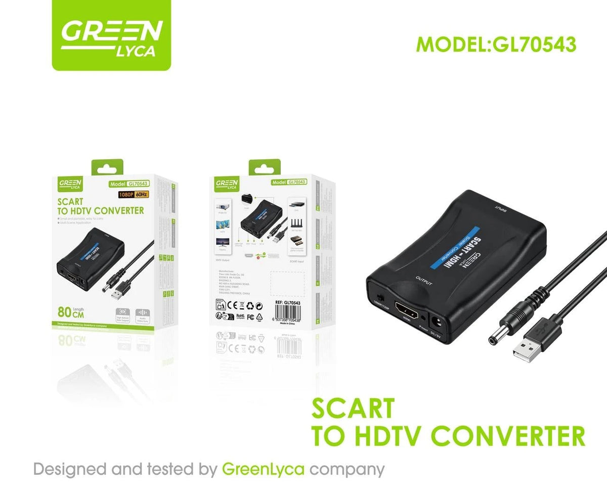 Convertidor SCART a HDTV 1080P Green Lyca GL70543