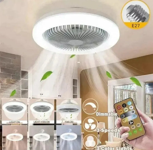Lampara y ventilador de techo 2en1- LED multifuncionales con control remoto