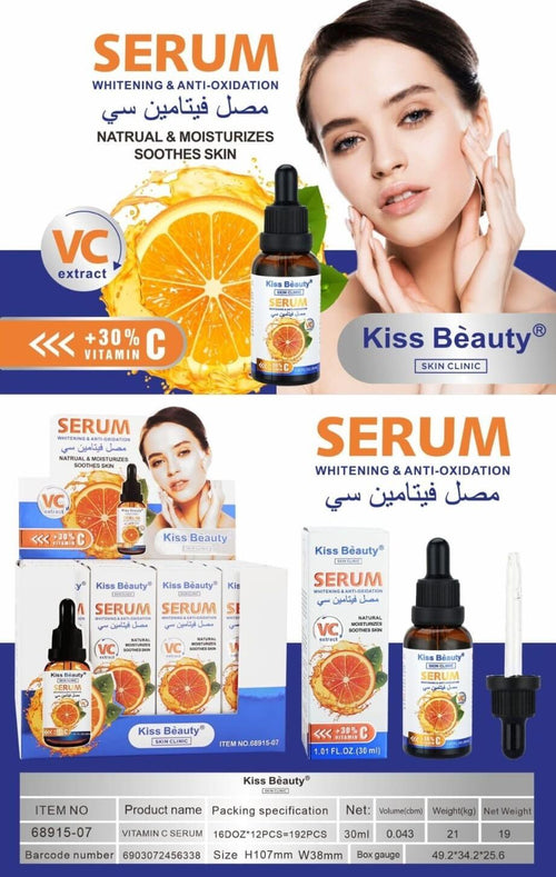 Sérum Facial Blanqueador y Antioxidante 30ML Kiss Beauty – Piel Radiante y Tono Uniforme