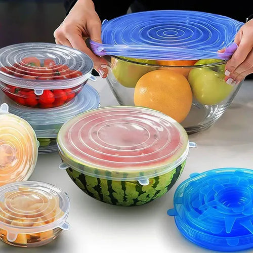 Tampa de Silicone Reutilizável – Conserve os Seus Alimentos Sem Plástico e Sem Derrames