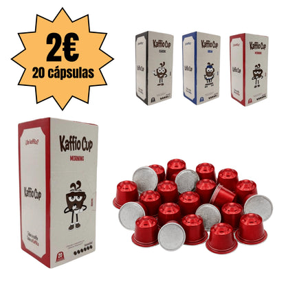 20 CÁPSULAS PARA CAFÉ EN 3 INTENSIDADES