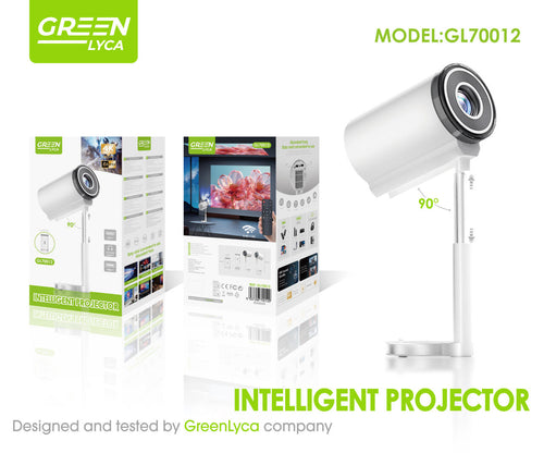 Proyector portátil plegable con imagen HD.