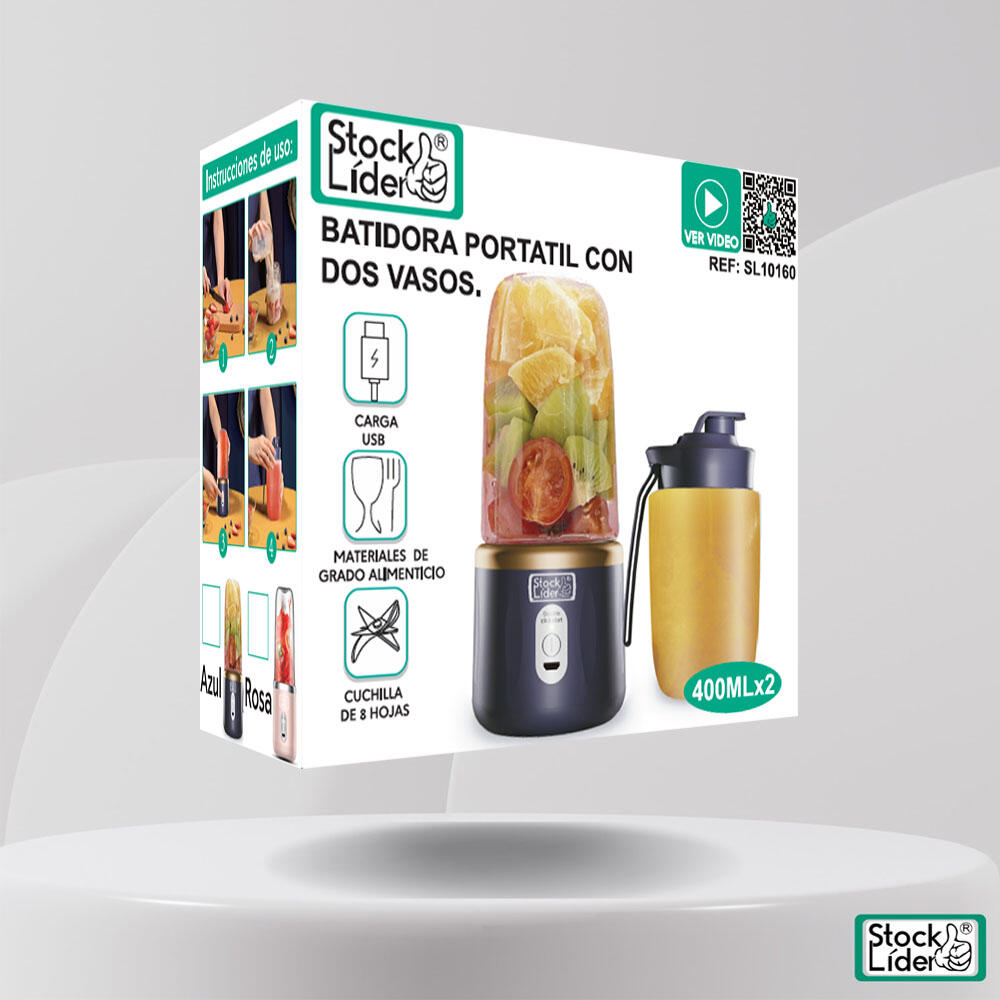 Batidora portátil con dos vasos