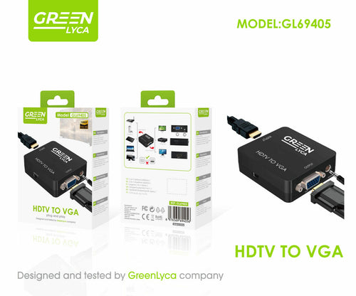 Convertido Hdtv a Vga con Aux 3.5 de Audio, Green Lyca GL69405