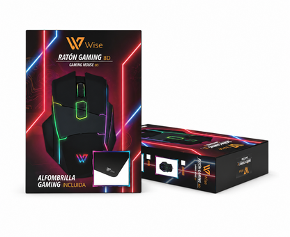 Pack Ratón Gaming RGB + Alfombrilla Antideslizante