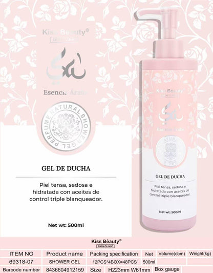Gel de Ducha Kiss Beauty 500 ml (limpieza refrescante y natural)