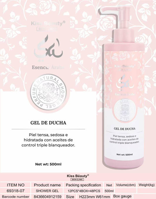Gel de Ducha Kiss Beauty 500 ml (limpieza refrescante y natural)