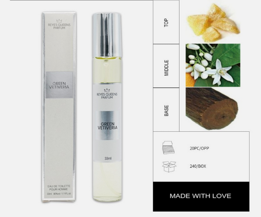Perfume Eau de Toilette GREEN VERITERIA POUR HOMME 33ML – Naturaleza y elegancia en cada gota