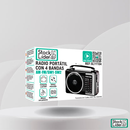 Radio Portátil Con 4 Bandas Am-fm