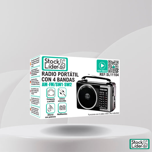 Radio Portátil Con 4 Bandas Am-fm