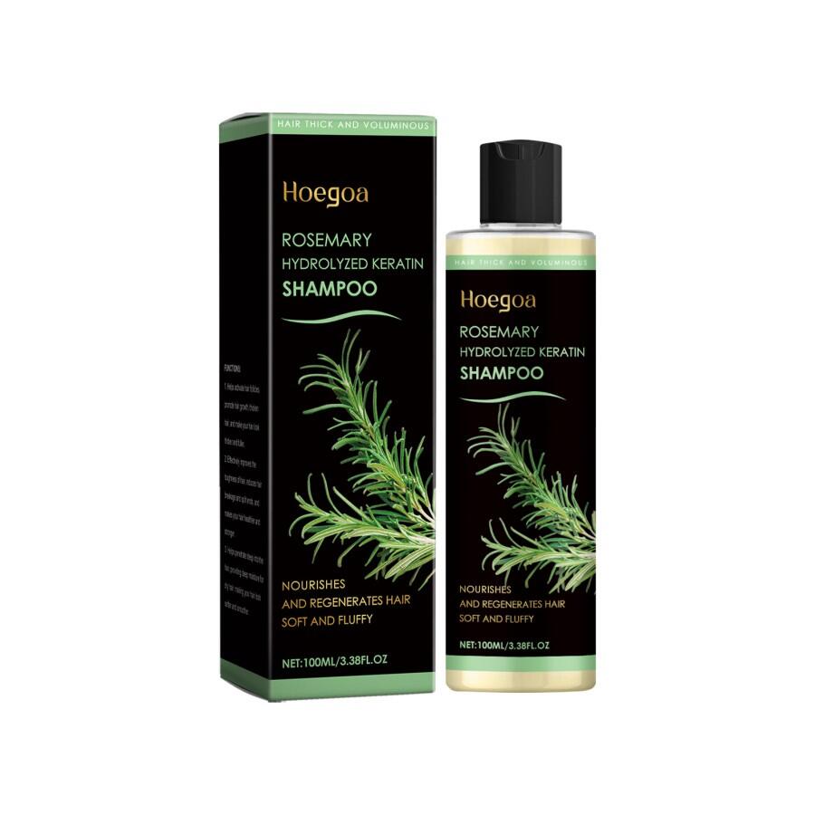 CHAMPÚ CON QUERATINA CON HIDROLIZADA Y ROMERO REGENERANTE 100ML. HOEGO