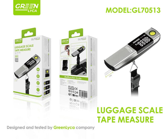 Báscula de Equipaje con Cinta Métrica Green Lyca GL70513
