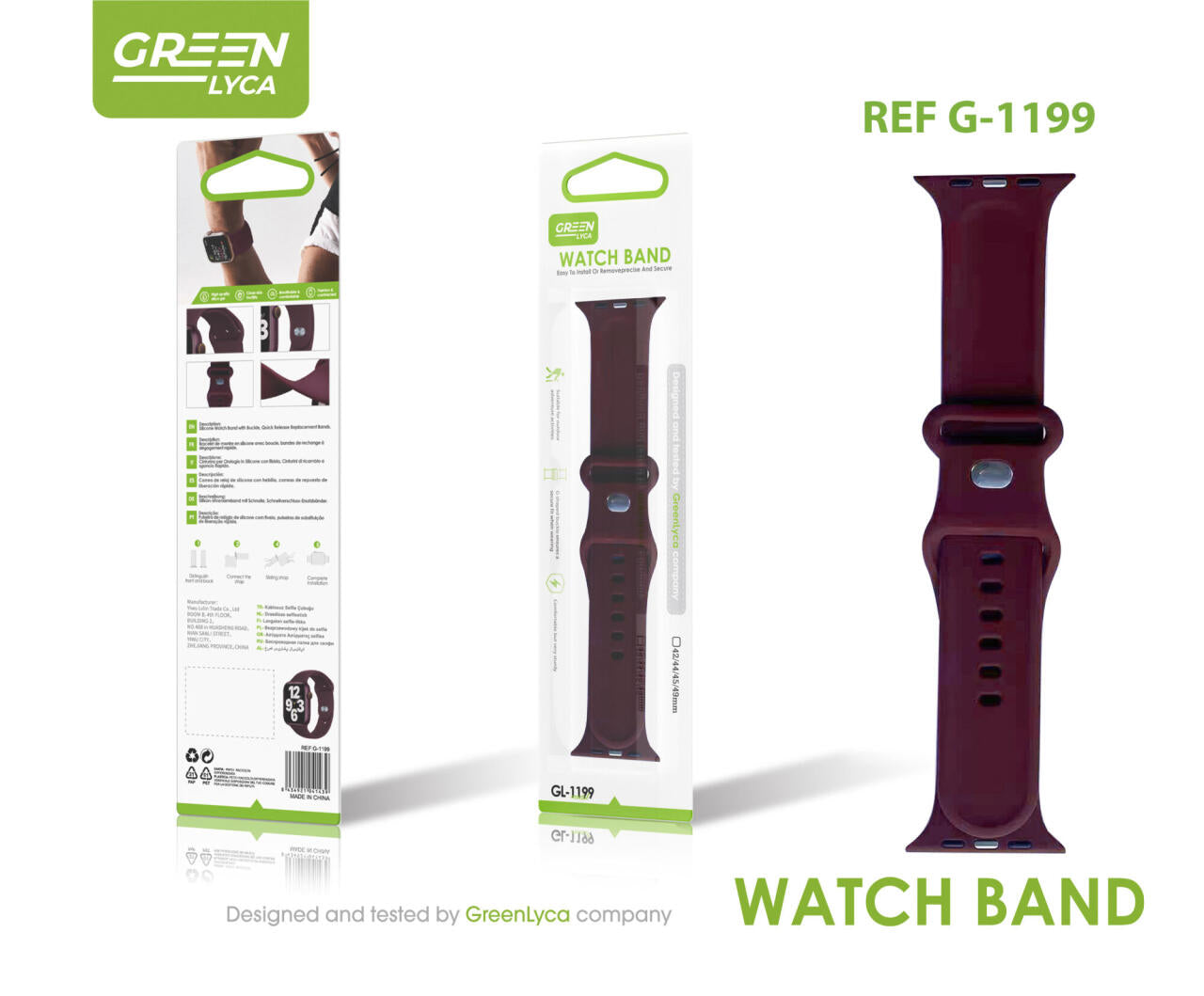 Banda para Smartwatch Color Vino Elegante y Ajustable